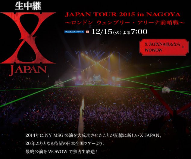 値下げ»X JAPAN WorldTOUR 奇跡の夜 7月16日 - タレントグッズ